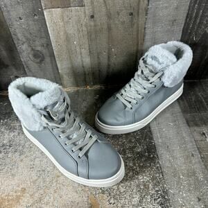 KOOLABURRA by UGG Sundell Fuzz Chukka High Sneaker Boots Gray Womens Sz 9